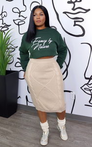 Taupe Sweater Midi Skirt