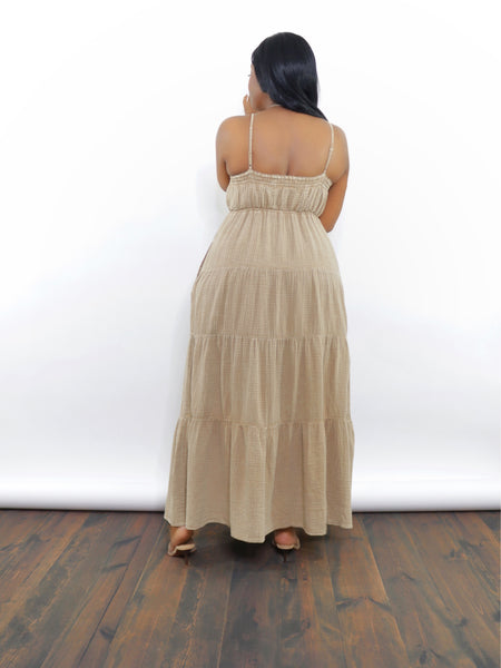 Cappuccino Cotton Maxi Dress