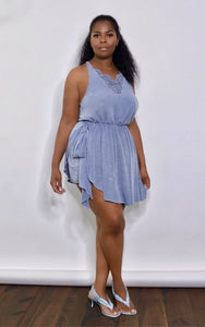 Washed Blue Skort Set