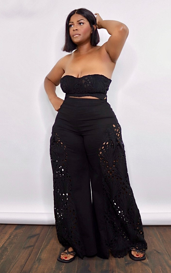 Black Tapestry Pant Set