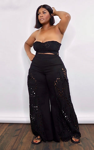 Black Tapestry Pant Set