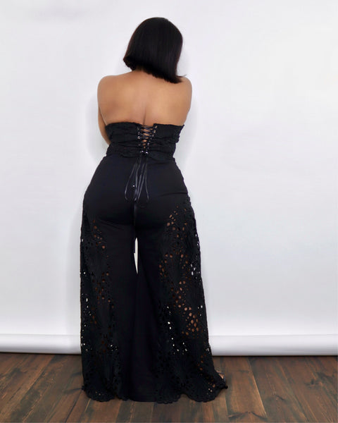 Black Tapestry Pant Set