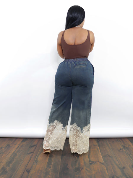 Denim Meets Lace Trousers