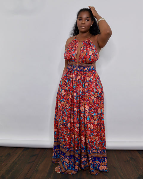 Vintage Flowers Maxi Dress