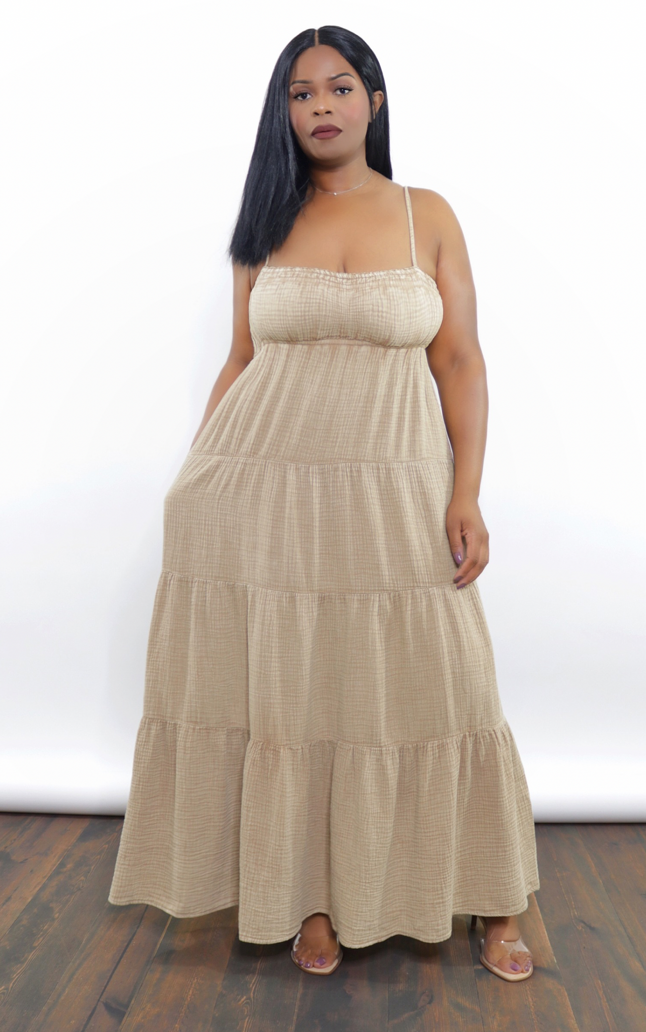 Cappuccino Cotton Maxi Dress