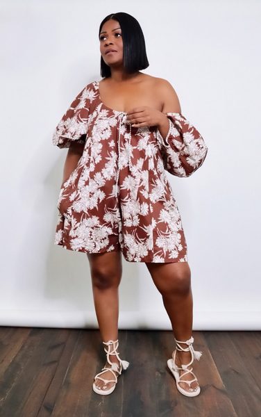 Brown Blossom Romper