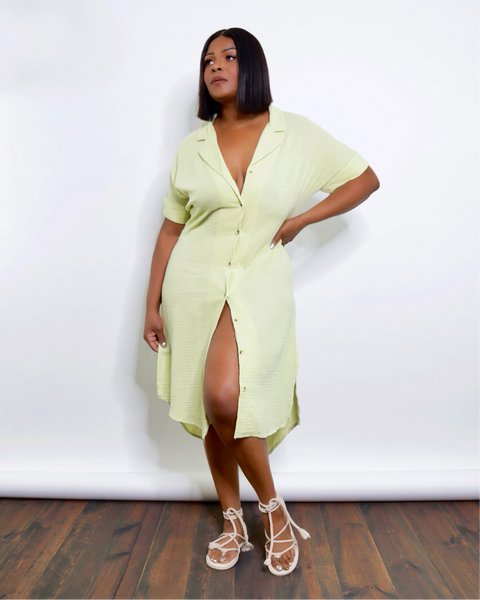 Summer Lime Shirt Dress