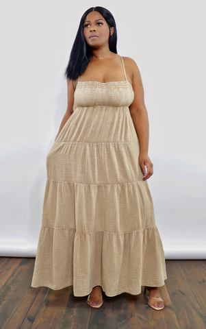 Cappuccino Cotton Maxi Dress