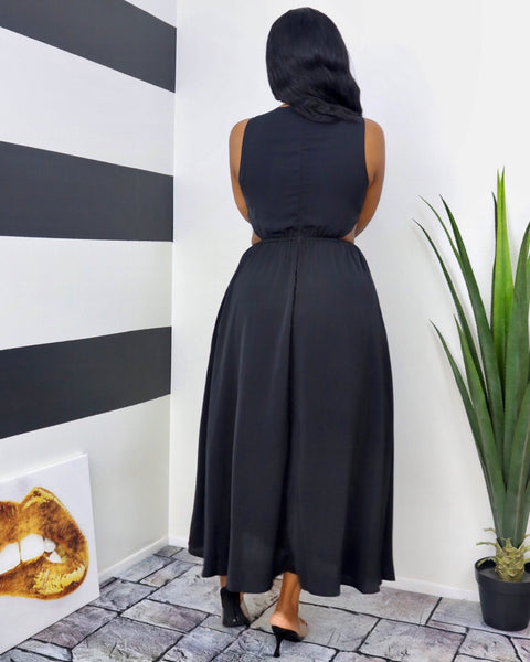Dainty Black Midi dress