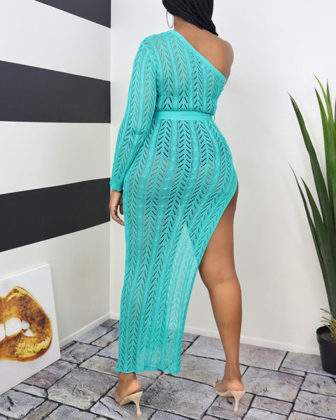 Knitted Teal CU Dress
