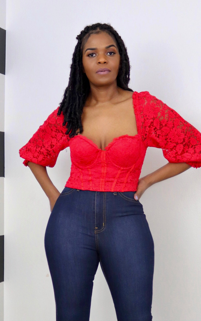 Red Bustier Top – Shop Blu Icon
