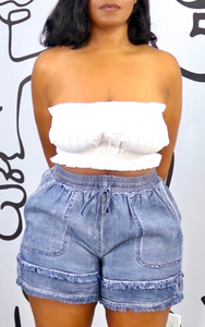 Off-White Ruched Bandeau